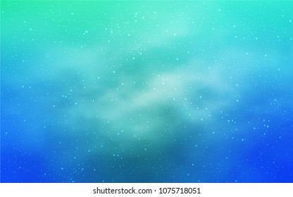 Light Blue, Green vector cover with astronomical stars. Modern abstract illustration with Big Dipper stars. Smart design for your business advert.