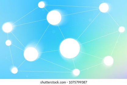 Light Blue, Green vector cover with spots, lines. Modern abstract colorful illustration with spheres and lines. Beautiful design for your business advert.