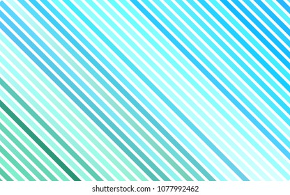Light Blue, Green vector cover with long lines. Lines on blurred abstract background with gradient. Smart design for your business advert.