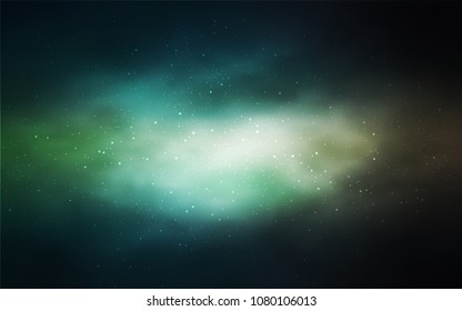 Light Blue, Green vector cover with astronomical stars. Space stars on blurred abstract background with gradient. Smart design for your business advert.