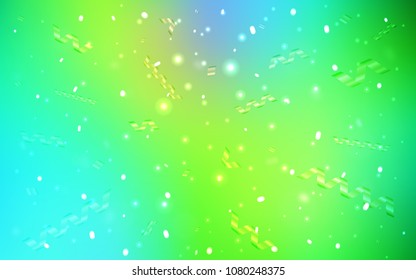 Light Blue, Green vector cover with happy holiday ribbons. Beautiful colored illustration with ribbon in celebration style. The template can be used as a background for postcards.