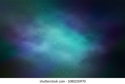 Light Blue, Green vector cover with astronomical stars. Shining illustration with sky stars on abstract template. Pattern for astrology websites.