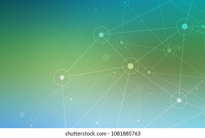 Light Blue, Green vector cover with spots, lines. Illustration with set of colorful abstract circles and lines. New design for ad, poster, banner of your website.