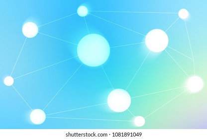 Light Blue, Green vector cover with spots, lines. Design with connection of dots and lines on colorful background. Pattern can be used as texture of wallpapers.