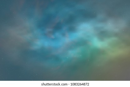 Light Blue, Green vector cover with astronomical stars. Blurred decorative design in simple style with galaxy stars. Best design for your ad, poster, banner.