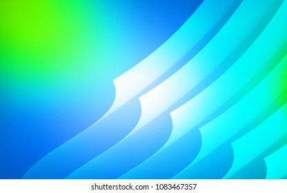 Light Blue, Green vector cover with stright stripes. Shining colored illustration with sharp stripes. Pattern for ads, posters, banners.