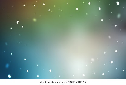 Light Blue, Green vector cover with beautiful snowflakes. Glitter abstract illustration with crystals of ice. The pattern can be used for new year leaflets.