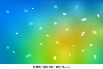 Light Blue, Green vector cover with beautiful snowflakes. Glitter abstract illustration with crystals of ice. The template can be used as a new year background.