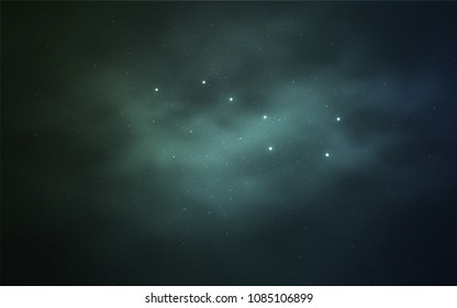 Light Blue, Green vector cover with astronomical stars. Shining colored illustration with bright astronomical stars. Pattern for astrology websites.