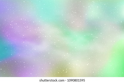 Light Blue, Green vector cover with astronomical stars. Modern abstract illustration with Big Dipper stars. Pattern for astronomy websites.