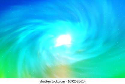 Light Blue, Green vector cover with astronomical stars. Modern abstract illustration with Big Dipper stars. Smart design for your business advert.