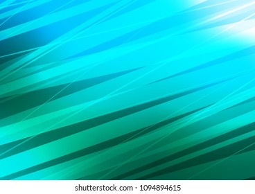 Light Blue, Green vector cover with long lines. Lines on blurred abstract background with gradient. Smart design for your business advert.