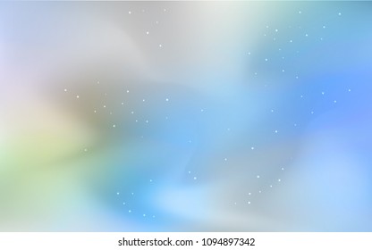 Light Blue, Green vector cover with astronomical stars. Shining colored illustration with bright astronomical stars. Pattern for astronomy websites.