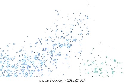 Light Blue, Green vector cover with small and big stars. Blurred decorative design in simple style with stars. Smart design for your business advert.
