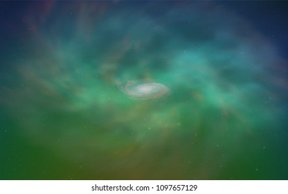 Light Blue, Green vector cover with astronomical stars. Shining illustration with sky stars on abstract template. Pattern for astronomy websites.