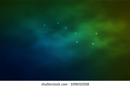 Light Blue, Green vector cover with astronomical stars. Modern abstract illustration with Big Dipper stars. Best design for your ad, poster, banner.