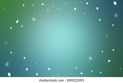 Light Blue, Green vector cover with beautiful snowflakes. Modern geometrical abstract illustration with crystals of ice. New year design for your business advert.