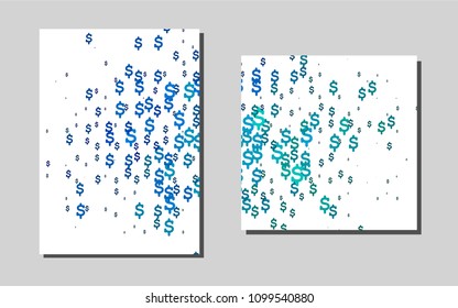 Light Blue, Green vector cover for Envelopes. Glitter abstract design concept with text box. Pattern can be used as a template for calendars.