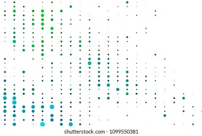 Light Blue, Green vector  cover with spots. Beautiful colored illustration with blurred circles in nature style. The pattern can be used for aqua ad, booklets.