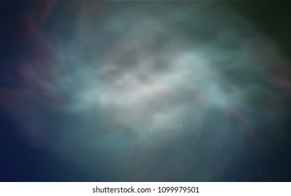 Light Blue, Green vector cover with astronomical stars. Shining illustration with sky stars on abstract template. Pattern for astronomy websites.