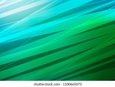 Light Blue, Green vector cover with long lines. Glitter abstract illustration with colored sticks. The pattern can be used for websites.