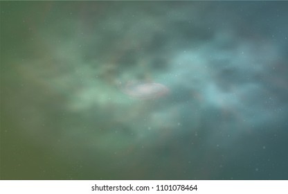 Light Blue, Green vector cover with astronomical stars. Space stars on blurred abstract background with gradient. Best design for your ad, poster, banner.