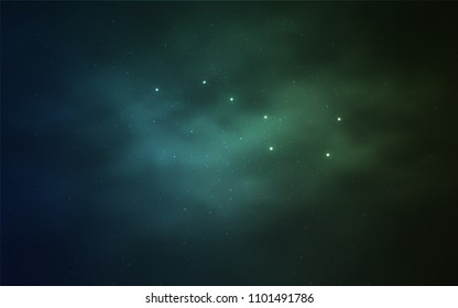 Light Blue, Green vector cover with astronomical stars. Shining colored illustration with bright astronomical stars. Best design for your ad, poster, banner.