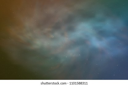 Light Blue, Green vector cover with astronomical stars. Space stars on blurred abstract background with gradient. Best design for your ad, poster, banner.