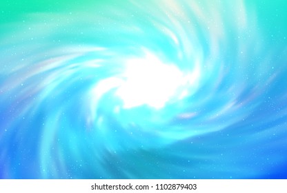 Light Blue, Green vector cover with astronomical stars. Space stars on blurred abstract background with gradient. Pattern for astrology websites.