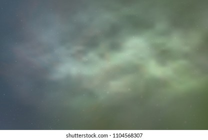 Light Blue, Green vector cover with astronomical stars. Glitter abstract illustration with colorful cosmic stars. Best design for your ad, poster, banner.