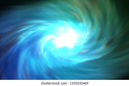 Light Blue, Green vector cover with astronomical stars. Glitter abstract illustration with colorful cosmic stars. Template for cosmic backgrounds.