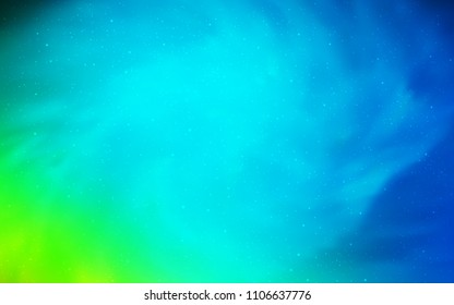 Light Blue, Green vector cover with astronomical stars. Modern abstract illustration with Big Dipper stars. Best design for your ad, poster, banner.