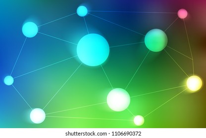 Light Blue, Green vector cover with spots, lines. Illustration with set of colorful abstract circles and lines. Completely new template for your brand book.