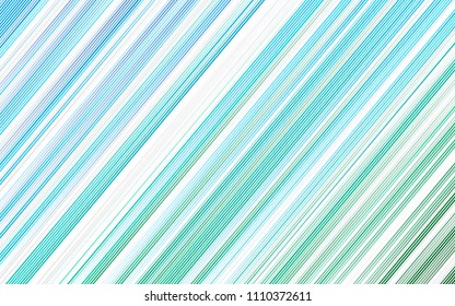 Light Blue, Green vector cover with long lines. Shining colored illustration with narrow lines. Smart design for your business advert.