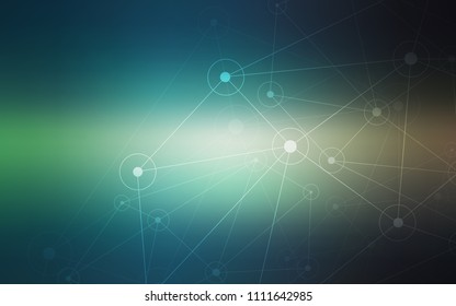 Light Blue, Green vector cover with spots, lines. Abstract illustration with colorful discs and triangles. Pattern can be used for ads, leaflets.