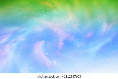 Light Blue, Green vector cover with astronomical stars. Modern abstract illustration with Big Dipper stars. Smart design for your business advert.