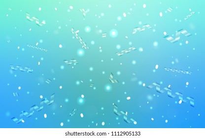 Light Blue, Green vector cover with happy holiday ribbons. Blurred decorative design in anniversary style with confetti. Beautiful design for your business advert of anniversary.
