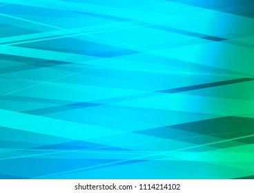 Light Blue, Green vector cover with long lines. Lines on blurred abstract background with gradient. Best design for your ad, poster, banner.