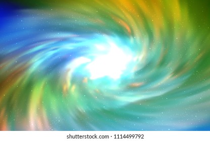 Light Blue, Green vector cover with astronomical stars. Shining illustration with sky stars on abstract template. Pattern for astronomy websites.