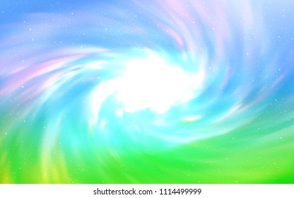 Light Blue, Green vector cover with astronomical stars. Space stars on blurred abstract background with gradient. Best design for your ad, poster, banner.