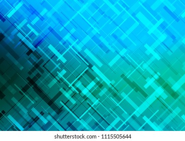 Light Blue, Green vector cover with long lines. Decorative shining illustration with lines on abstract template. The template can be used as a background.