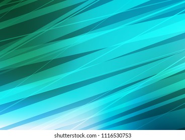 Light Blue, Green vector cover with long lines. Blurred decorative design in simple style with lines. Best design for your ad, poster, banner.