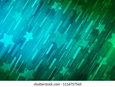 Light Blue, Green vector cover with long lines. Glitter abstract illustration with colored sticks. The pattern can be used as ads, poster, banner for commercial.