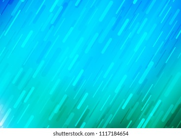 Light Blue, Green vector cover with long lines. Lines on blurred abstract background with gradient. Best design for your ad, poster, banner.