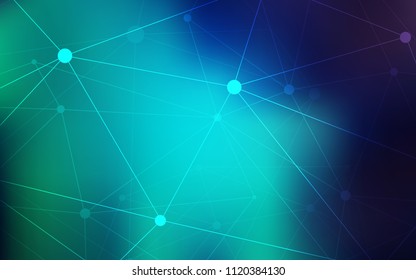Light Blue, Green vector cover with spots, lines. Modern abstract colorful illustration with spheres and lines. Pattern can be used for futuristic ad, booklets.