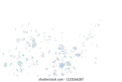 Light Blue, Green vector cover with long lines. Decorative shining illustration with lines on abstract template. Best design for your ad, poster, banner.