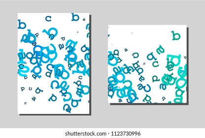 Light Blue, Green vector cover for Envelopes. Web interface on abstract type background with colorful gradient. Pattern can be used as a template for calendars.
