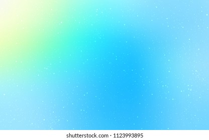 Light Blue, Green vector cover with astronomical stars. Shining colored illustration with bright astronomical stars. Pattern for astronomy websites.