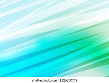 Light Blue, Green vector cover with long lines. Glitter abstract illustration with colored sticks. Best design for your ad, poster, banner.