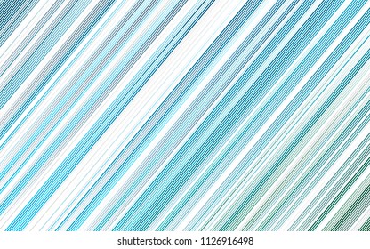 Light Blue, Green vector cover with long lines. Shining colored illustration with narrow lines. The pattern can be used for busines ad, booklets, leaflets